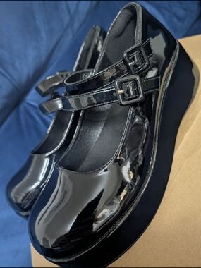 Patent Mary Jane Platform Shoes - Black Size 9.5